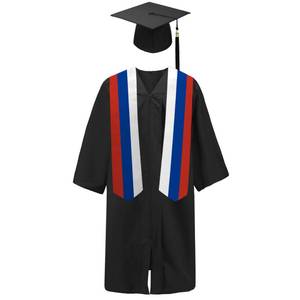 lot 107576 image: SNUWITH Russia Flag Graduation SashStoleScarf 180X13CM Double Sided for Study Aboard International Students Graduation Decoration Item Gift