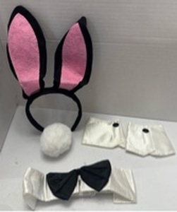 lot 107604 image: Bunny Costume Accessory Set Headband Tail Bow Cuffs