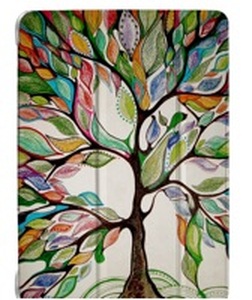 lot 107605 image: Colorful Tree Printed Tablet Case with Clasp Closure