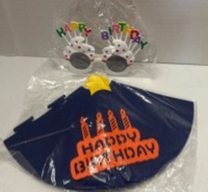 lot 107606 image: Happy Birthday Party Glasses and Hat Set 2-Piece