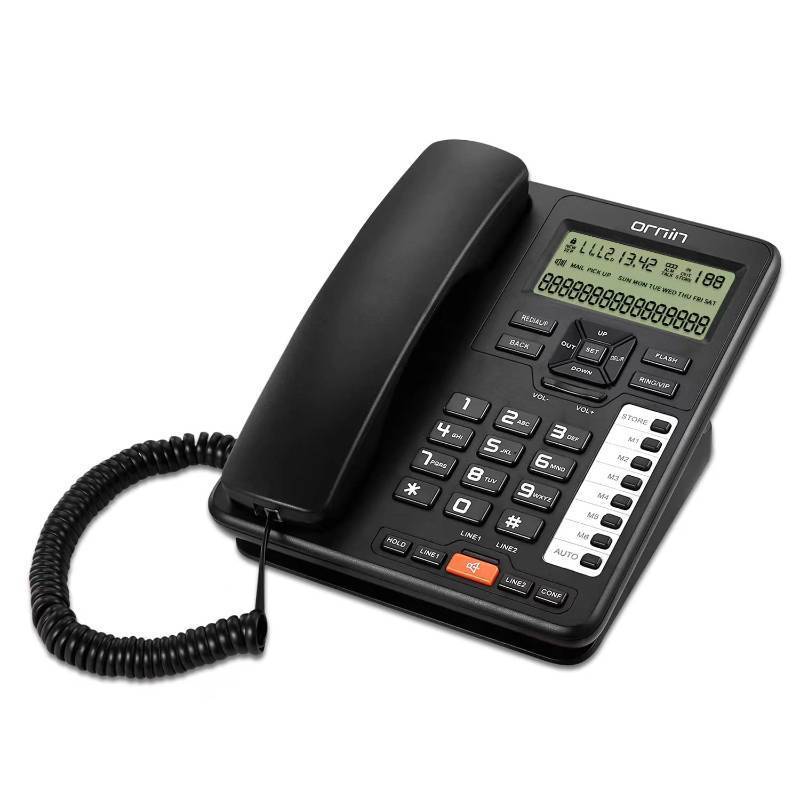 lot 7638 image: Ornin 2-Line Corded Telephone Systems for Small Business and House, Desk Phone Only (Black)