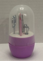 lot 7644 image: Manicure Set with Pink Dome Storage Case