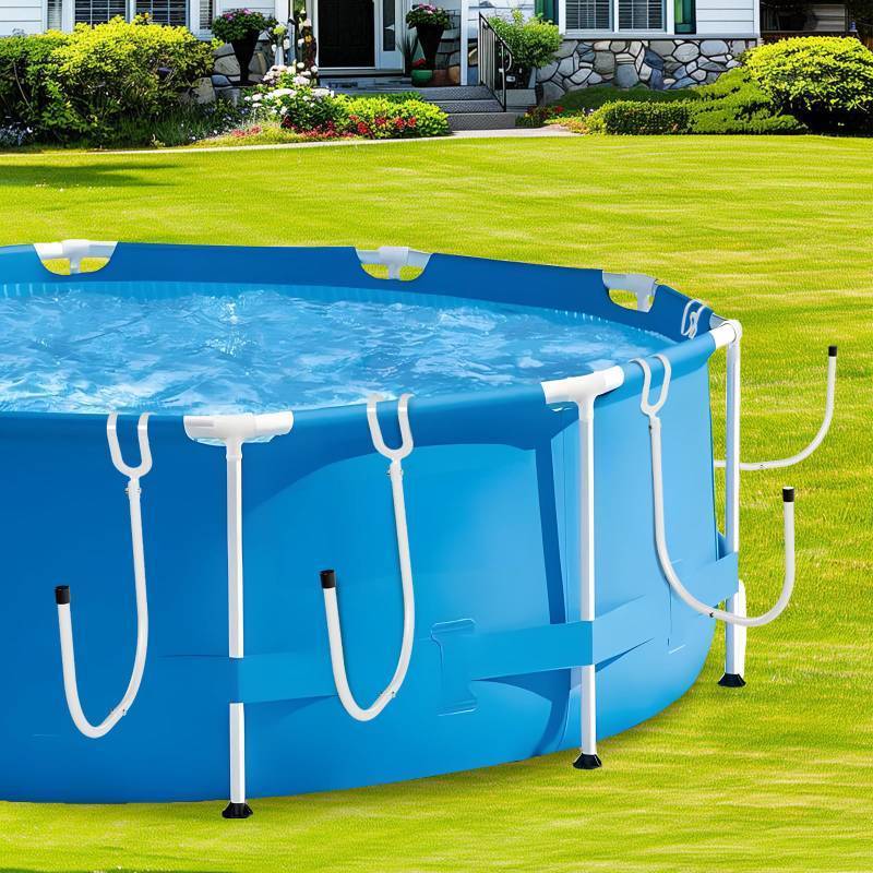 lot 8186 image: Pool Solar Cover Holder for Above Ground Pool(Round Top Rail Under 2.3in)
