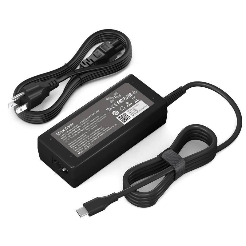 lot 8195 image: YZAESHAY Replacement 65W USB C Laptop Charger Compatible with HP Chromebook and All 65W USB Type C Power Adapter