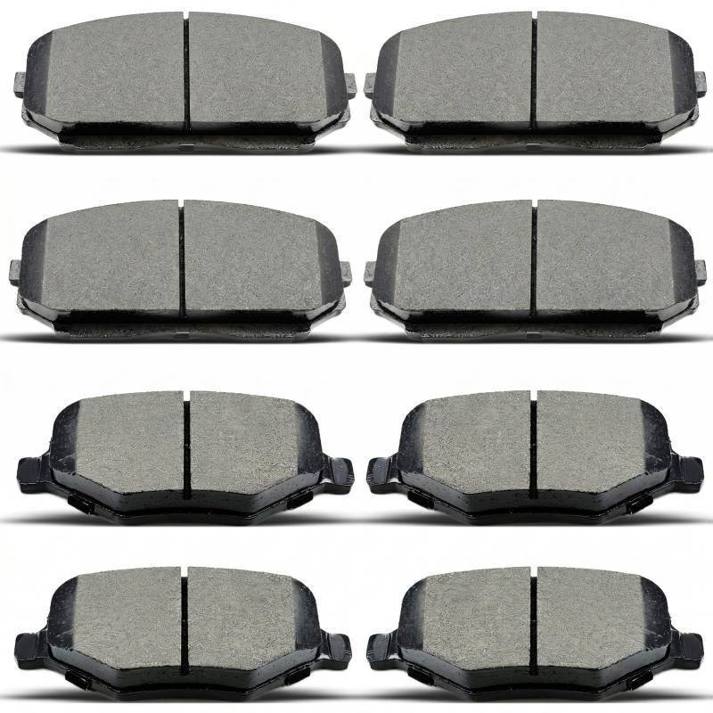 lot 19018 image: DYZJKWJW D1258 D1377 Front Rear Ceramic Brake Pads Set Fit For 2011-2014 Ford Edge,For 2011-2015 Lincoln Mkx (8 pcs) - Retail $47