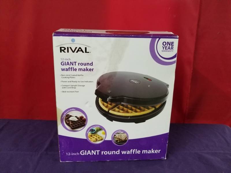 rival giant round waffle maker 12 inch