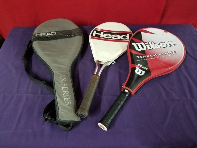 lot 2442 image: Lot of 3 Tennis Rackets with Cases
