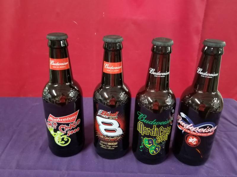 lot 2452 image: Lot of 4 Collectible Budweiser Bottles