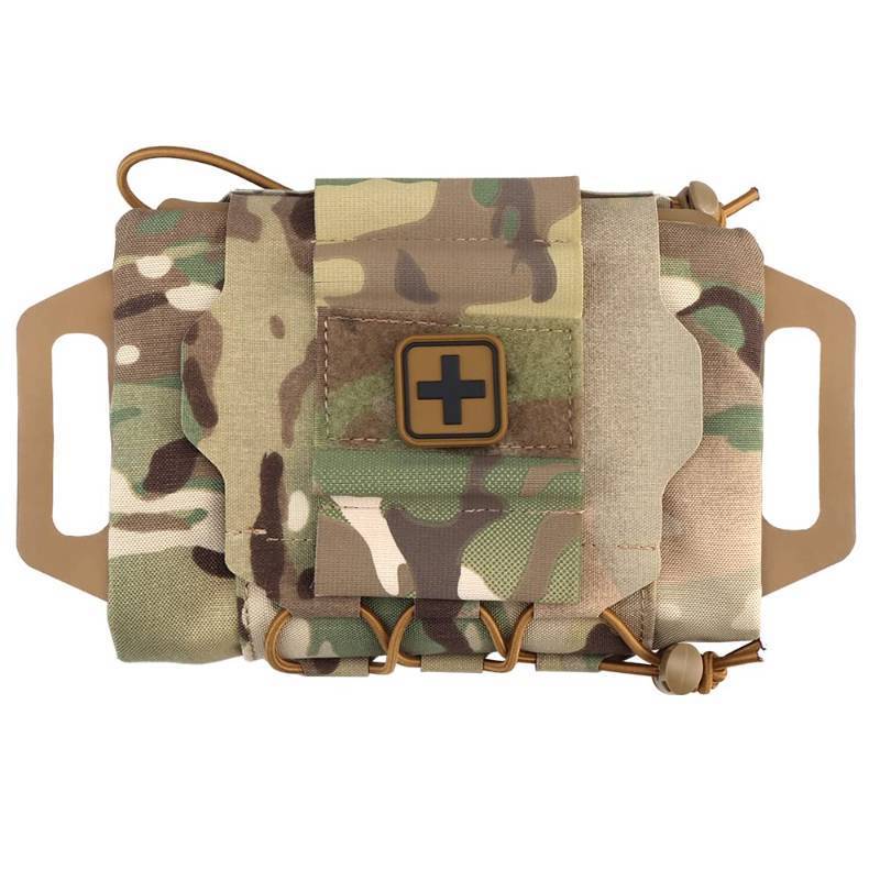 lot 60096 image: GYDEHUTJ Molle First Aid Pouch,Medical Emergency Pouch Tactical IFAK Micro Trauma Kit Bag with Belt Loop and Tourniquet Straps Cp - Retail $30