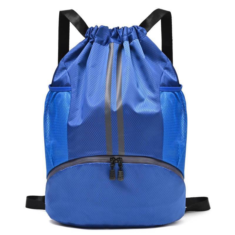lot 60129 image: LOKAPEGY Drawstring Gym Bag for Men, Waterproof Drawstring Backpack for Women, Swim with Shoes Compartment, Pull String Sport Bag for Soccer and Basketball. (Blue)