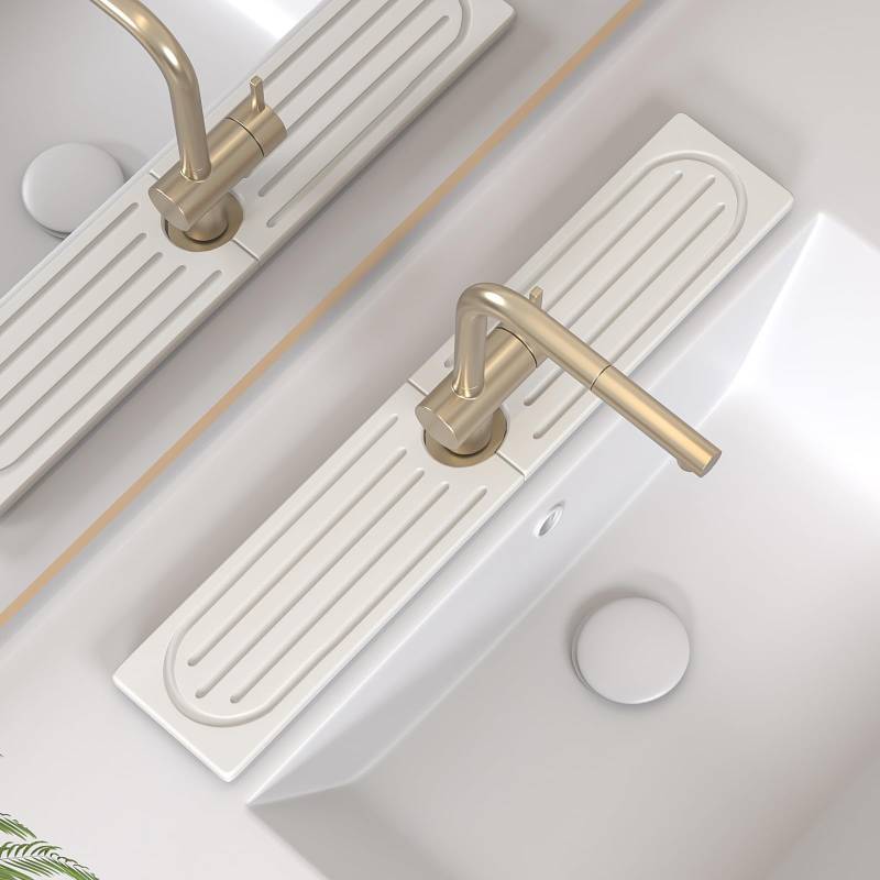 lot 7594 image: Stone Faucet Mat for Kitchen Sink, Water Absorbing Sink Water Splash Guard, Fast-Drying Kitchen Sink Faucet Mat, Durable Protector and Stone Drying Mat for Kitchen Counter & Bathroom Sink