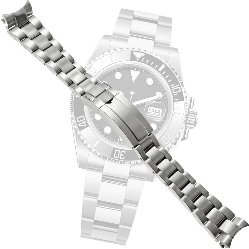 lot 7001 image: hengfento2 Oyster Watch Band Replacement For Rolex Datejust,Submariner,Gmt 16610 16800 20Mm (Matte Finish Silver) - Retail $51