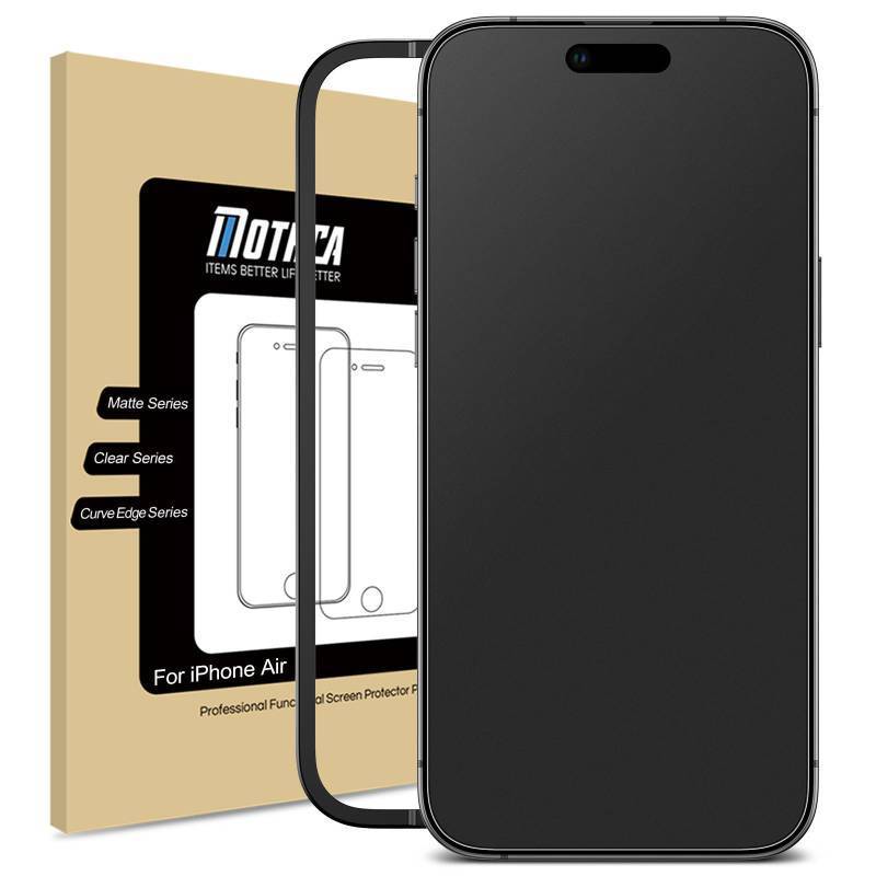 lot 6992 image: Mothca Matte Glass Screen Protector for iPhone Air  17 Air (6.5 inch) Anti-Glare & Anti-Fingerprint Tempered Glass Film, Easy Installation Frame Case Friendly, Smooth as Silk