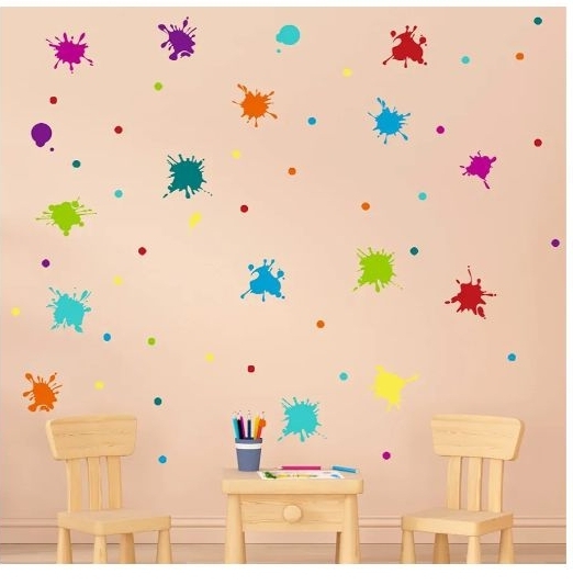 lot 4085 image: Colorful Paint Splash Sticker Sheet 326 piece