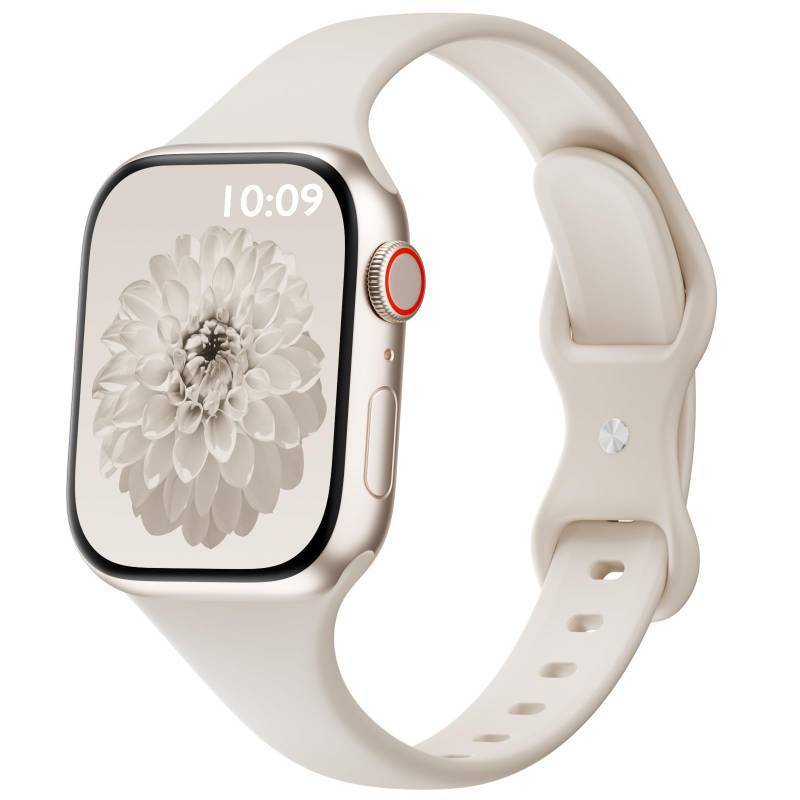 lot 5848 image: DYKEISS Sport Slim Silicone Band Compatible for Apple Watch Band 38mm 42mm 40mm 44mm 41mm 45mm 49mm, Thin Soft Narrow Replacement Strap Wristband for iWatch Ultra Series 87SE654321 Women Men