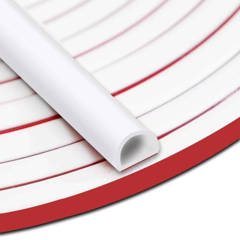 lot 8009 image: Gaahing Self-Adhesive D-Shaped Weather Stripping, Peel and Stick Silicone Weatherstrip for Automotive, Window & Door Seal, Soundproof (White, 6.1m x 9mm x 6mm)