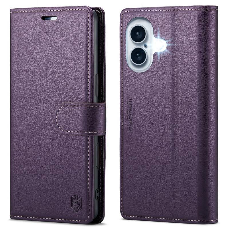 lot 8042 image: FLIPALM Wallet Case for iPhone 16 6.1, Purple - Retail $20