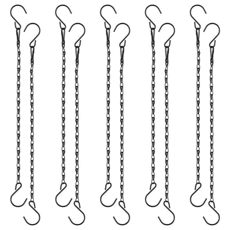 lot 8018 image: Framendino, 10 Pack Plant Hanging Chains Metal Hanging Basket Chain with S Hook 10 Inch Garden Plant Hangers for Bird Feeders Wind Chimes Lanterns Outdoor Decorative, Black, 21814_10_02282024