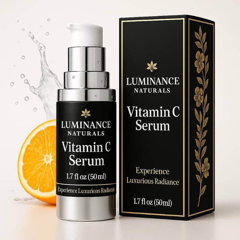 lot 8542 image: LUMINANCE NATURALS Vitamin C Serum for Mature Skin with Hyaluronic Acid, and Aloe Vera - Hydrating, Lifting, Face Wrinkle & Age Spot Reduction, Anti-Aging Skincare, (1.7 fl oz)