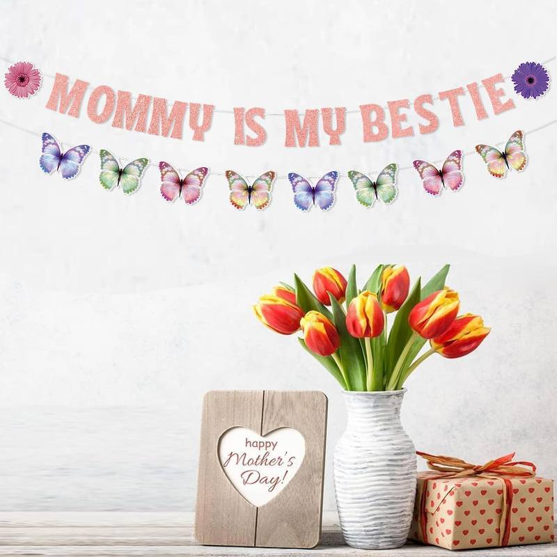 lot 8464 image: Mothers Birthday Party,Thanks Mom,Mom Gifts for Birthday Indoor Home House Decor Party Supplies, Moms birthday present,Moms Butterfly Supplies,feliz dia de las madres