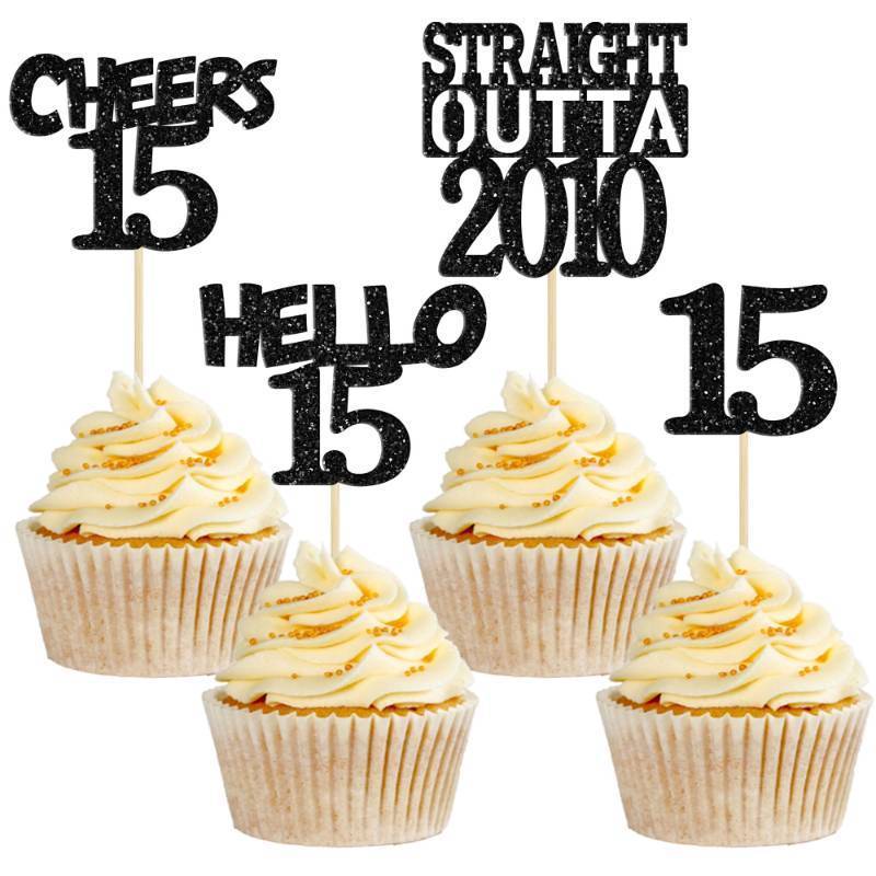 lot 8705 image: Gyufise 24Pcs Happy 65th Cupcake Toppers Glitter Sixty-five Straight Outta 1960 Cupcake Picks Cheers to 65 Years Birthday Cake Decorations for Happy 65th Birthday Anniversary Party Supplies Gold