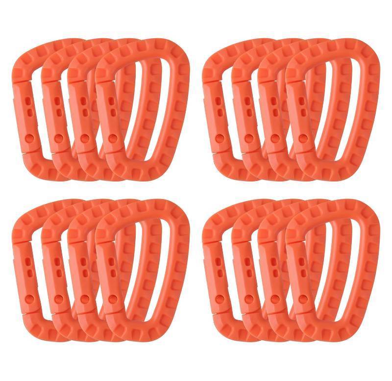 lot 8739 image: 16 Pack Tactical Carabiners Keychain D Rings Spring Snap Gear Clip Utility Hooks Backpack Hanging Buckle Travelling for Camping