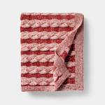 50"x60" Twisted Cable Throw Blanket Burgundy and Cream - Threshold designed with Studio McGee - Retail: $30