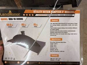 lot 10015 image: Unused Land Honor Skid Steer Utility Hitch Adapter 2 in Receiver (UHA-16-3000G)