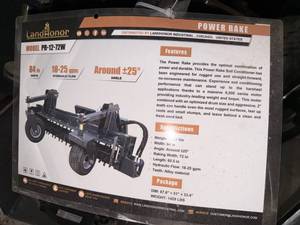 lot 10027 image: Unused Land Honor Power Rake (PR-12-72W)
