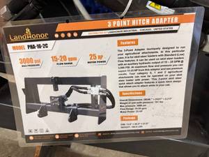 lot 10018 image: Unused Land Honor Skid Steer 3 Point Hitch Adapter (PHA-16-2C)