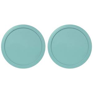 lot 2200 image: Replacement Lids fits Pyrex 4-Cup Glass Food Storage Container Bowls, 6-Inch Plastic Round Lids Covers for Pyrex 7201-PC, Airtight & Leakproof (2-Pack, Turquoise) - Retail $10
