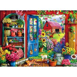lot 2206 image: 300 Pieces Puzzle for Adults  Flowers House Puzzle  Recycled Cardboard Large Piece Jigsaw Puzzles 300 Pieces  Challenging Game Home Decor Birthday Party Gift Toy 20.5  15 inch - Retail $9