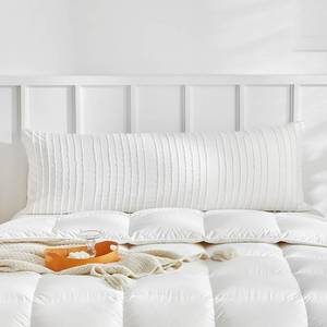 lot 2207 image: WARMDERN White Striped Pillowcases Body Size 1 Pack, Solid Corlor - Retail $10