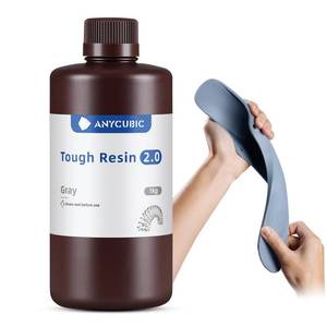 lot 2238 image: ANYCUBIC Tough Resin 2.0, 3D Printer Resin with Upgraded High Toughness and High Precision, 365-405nm Fast Curing 3D Resin for 4K 8K LCDDLPSLA 3D Printing (Grey, 1kg) - Retail $30
