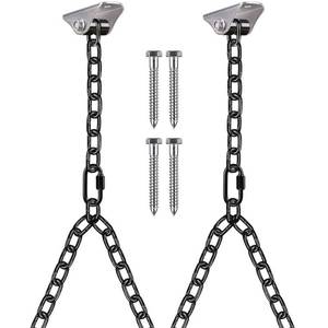 lot 2242 image: BeneLabel 2Pcs 81 Heavy Duty Porch Swing Chain and Silent Swing Hanger - Retail $40