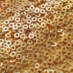 lot 2256 image: Amaney 500pcs 6mm Gold Flat Round Spacer Beads Disc Loose Jewelry Making Beads for DIY Bracelet Necklace Earring Craft Supplies - Retail $6