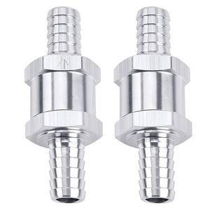 lot 2261 image: GSTP 2 Packs 12 12mm Aluminium Alloy Non Return One Way Fuel Line Check Valve Sliver - Retail $9