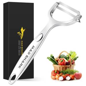 lot 2299 image: MAD SHARK Vegetable Peeler,Ultra Sharp Y Serrated Blade Peelers for Kitchen - Retail $15