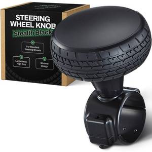 lot 2303 image: Steering Wheel Knob for Standard Wheels, Cars, Boats, Stealth Black No-Logo - Retail $25