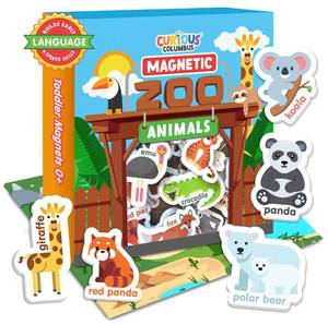 lot 2314 image: Curious Columbus Zoo Animal Fridge Magnets for Toddlers 1-3 Babies and Kids - Retail $19