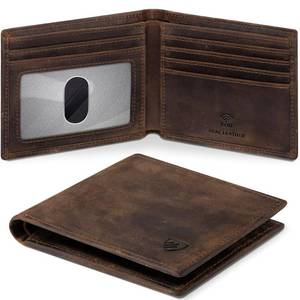 lot 2342 image: RUNBOX Wallet for MenSlim Bifold Rfid Blocking Leather WalletFront Pocket - Retail $26