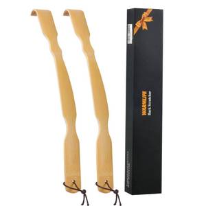lot 2350 image: Back Scratcher, 2 Pack, 17-Inch Curved Bamboo Long Handle for Men & Women - Retail $8