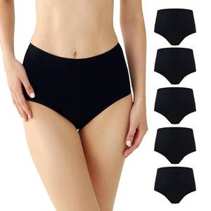 lot 2356 image: Battewa Washable Absorbency Incontinence Regular Underwear for Women, Reusable Leak Proof Protection Panties for Bladder Leakage(5Black, Large, 5 Pack)