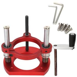 lot 2371 image: KETIPED Adjustable Router Lift for 65mm Diameter Universal Trimming Machine,Aluminum Under-Table Router Base for Router Table Insert Base Plate with Double Stainless Steel Support Rod,MG-061RED - Retail $30