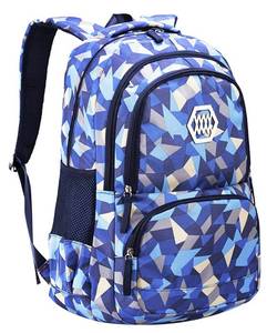 lot 2375 image: JiaYou Girl Geometric Printed Primary Junior High University School Bag Bookbag Backpack(2# Blue,35 L) - Retail $22
