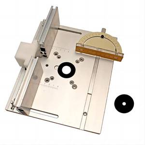 lot 2383 image: KETIPED Aluminium Router Table Insert Plate,Woodworking Benches Router Flip Plate with Miter Gauge Guide Aluminium Fence Sliding Brackets,Multifunctional Trimming Engraving Table(Silver),051 - Retail $30