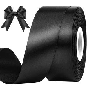 lot 2412 image: CLUEWR Black Satin Ribbon, 1-12 Inches, 50 Yards - Retail $7