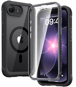 lot 2415 image: Diaclara Magnetic for iPhone 17e Case & iPhone 16e Case 6.1 Full Body Bumper,Compatible with MagSafe Military Drop Proof Cover with Built-in Screen Protector,Magnetic Black - Retail $22