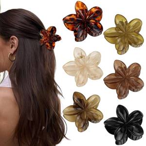 lot 2421 image: SEMATA 5 Pcs Flower Large Hair Claw Clips for Thick Thin Hair for Women - Retail $9