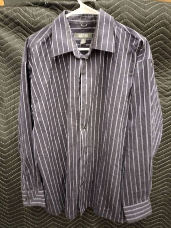 lot 33997 image: charcoal grey Kenneth Cole Reaction long-sleeve dress shirt - XL - 17 - 3435